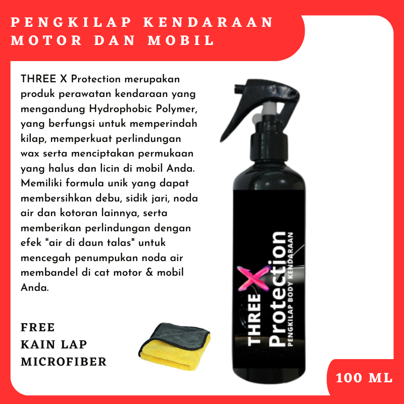 THREE X Protection Pengkilap Kendaraan Motor / Mobil / Wax Motor Mobil 100 ML