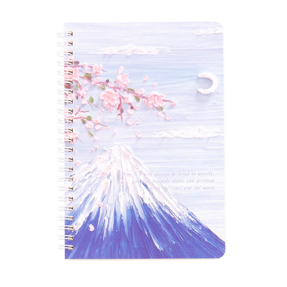 【GOGOMART】Buku Tulis Catatan Notebook Ring A5 / Notebook Journal / Buku Tulis A5 Spiral Notebook Aesthetic / Spiral Buku Agenda - Pemandangan 3D