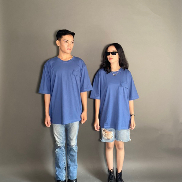 RAABIHA | Kenzie Oversize  Couple Pocket Polos | Kaos couple | Oversize Unisex | Kaos Polos Oversize