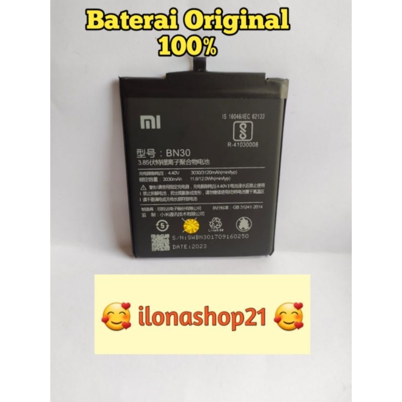 baterai redmi 4a/BN30 ORIGINAL 100%