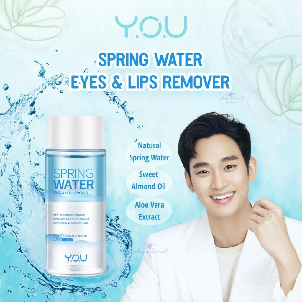 YOU Spring Water Eyes &amp; Lips Remover 80ml | Pembersih Make Up