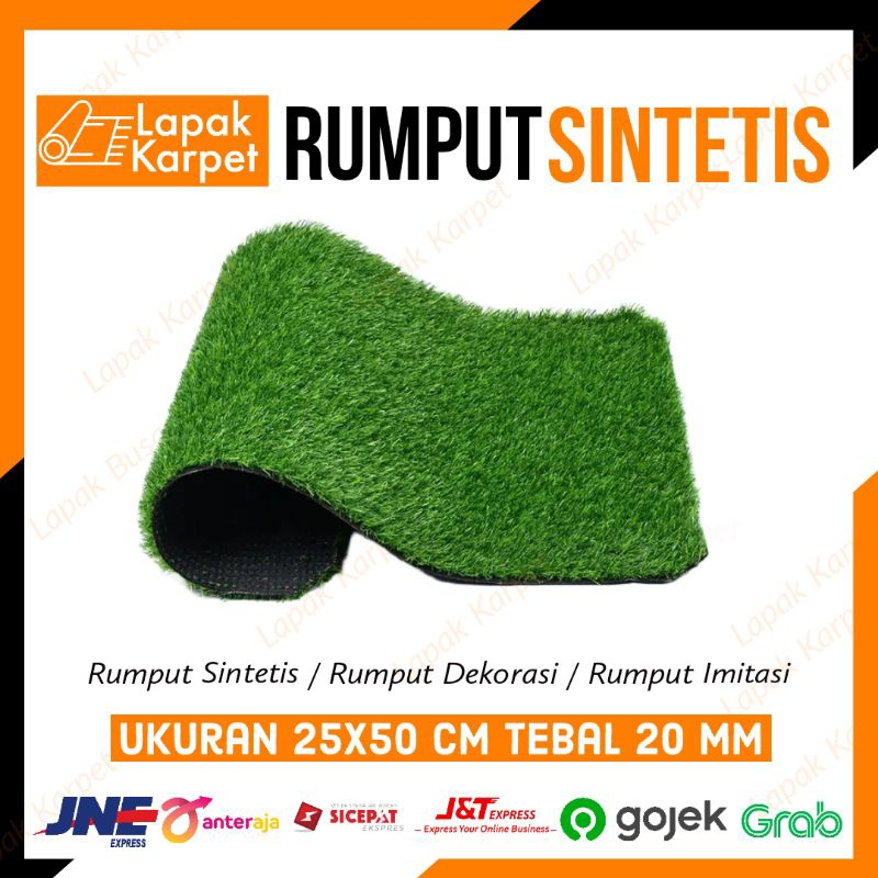 rumput sintetis 25*100 cm / karpet rumput sintetis / tebal rumput 2 cm