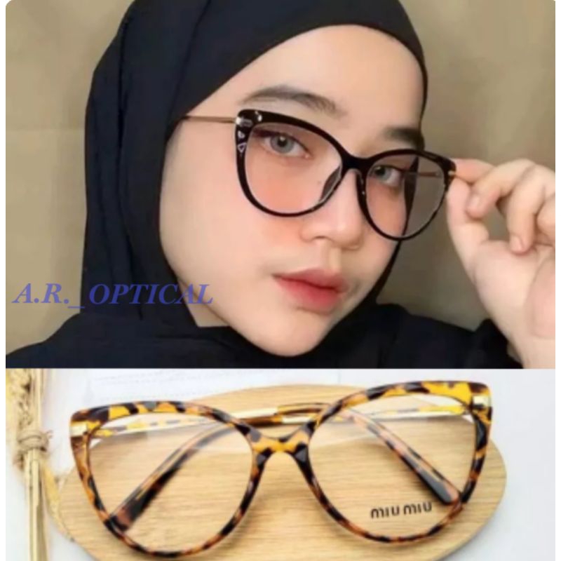 Kacamata cat eye 9013 kacamata minus anti radiasi Lensa photocromic/bluecromic