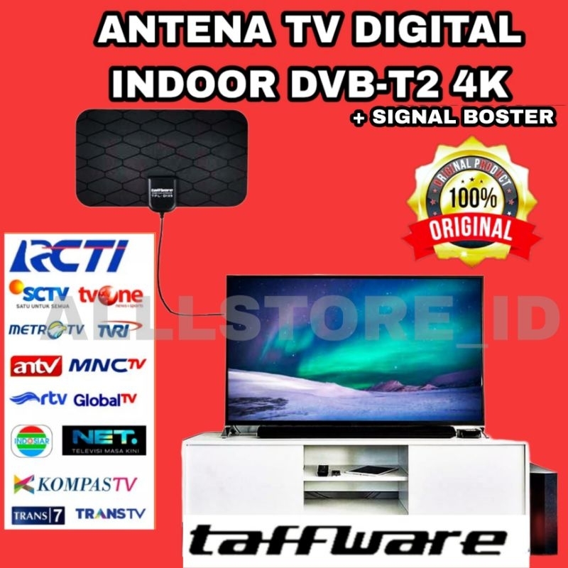 HARGA GROSIR ORIGINAL 100% ANTENA TV DIGITAL + SIGNAL BOSTER INDOOR DVB-T2 HAIGH GAIN 4K+