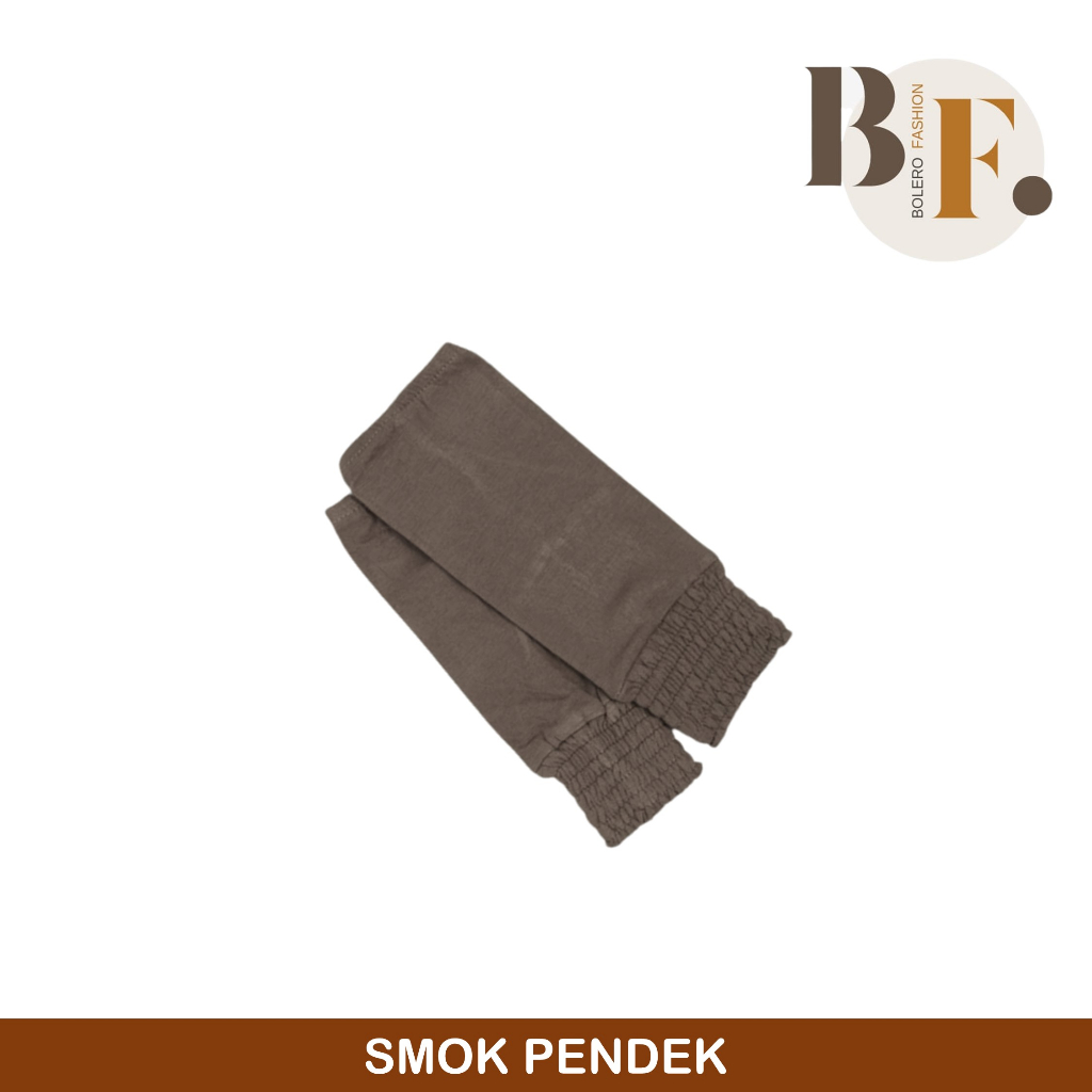 Promo Manset Tangan Smok Pendek Warna Coklat Mocca Atasan Muslimah Bahan Spandek