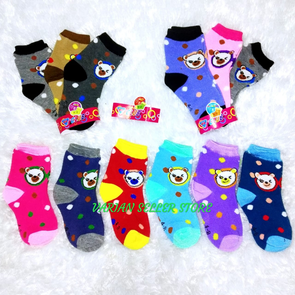 3 Pasang kaos kaki anak laki laki dan perempuan panjang usia 2 3 tahun motif karakter lucu bahan katun impor murah