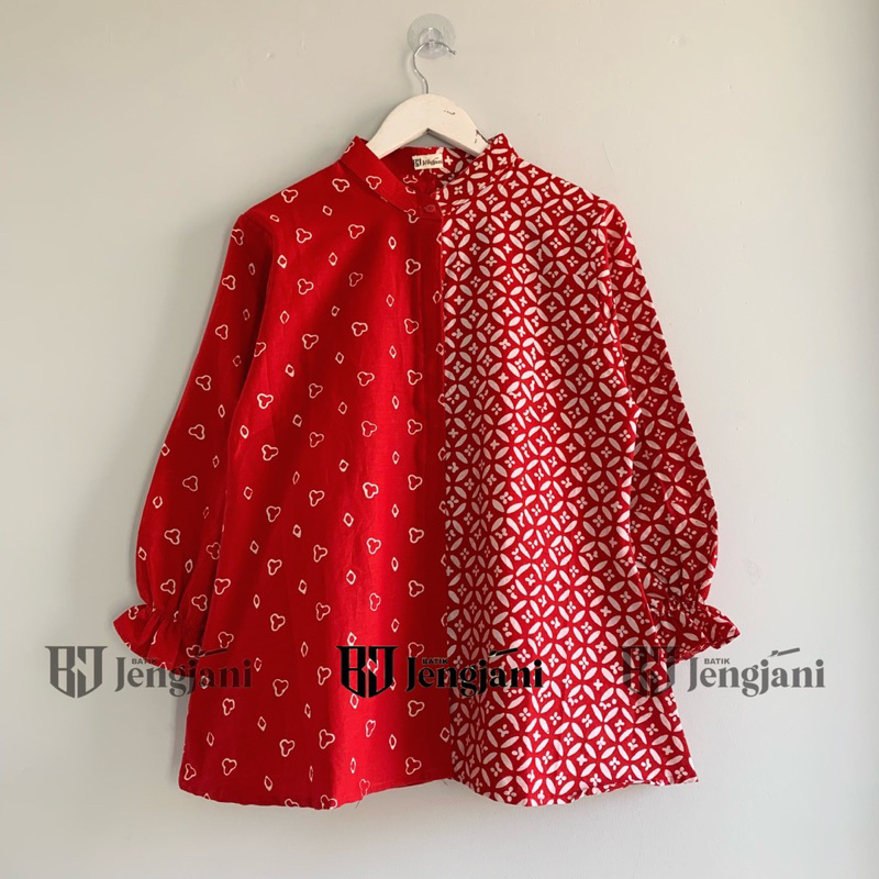 Blouse Batik Bestari Merah Putih | Seragam Hari Kemerdekaan | Seragam Batik Kantor Kekinian