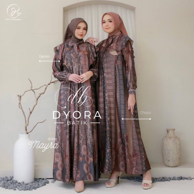 Gamis Maxmara Meyra M/L/XL/XXL/JUMBO Koleksi Raya Premium Cantik Elegan