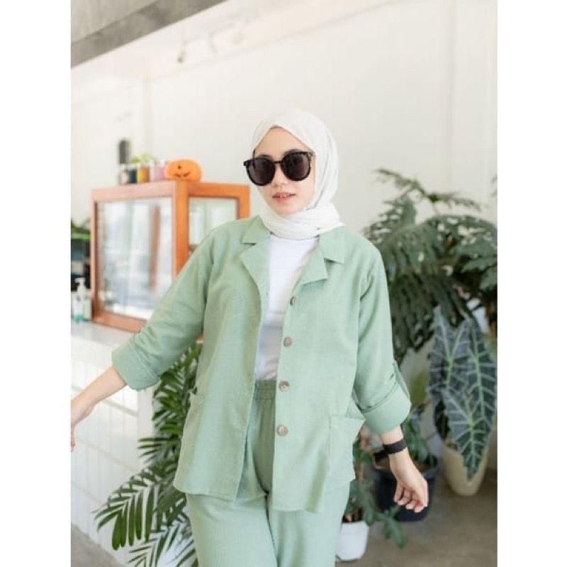 ONESET BLAZER SETELAN BLAZER TERBARU CRINKLE AIRFLOW