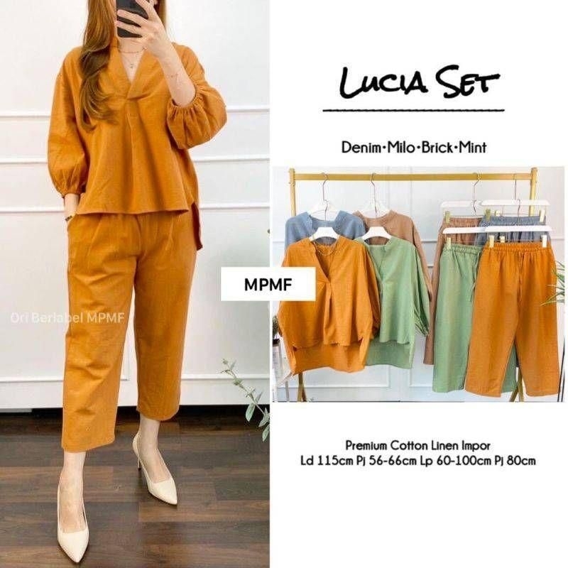 SET LUCIA CRINKLE SETELAN WANITA ld110