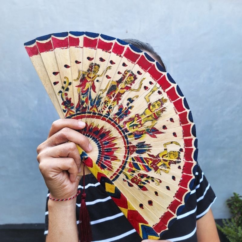 Made by Order ~ KIPAS LUKIS WAYANG Asli Bali / Kipas Kayu Lukis / Kipas Wayang / Pajangan Kipas