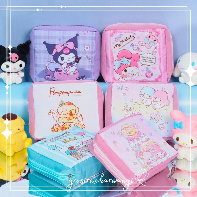 Dompet Kosmetik Kotak Sanrio Series Tempat Pembalut Make Up Serbaguna Tahan Air Pouch Makeup Aesthetic Estetik Lucu Wanita Bukan Import