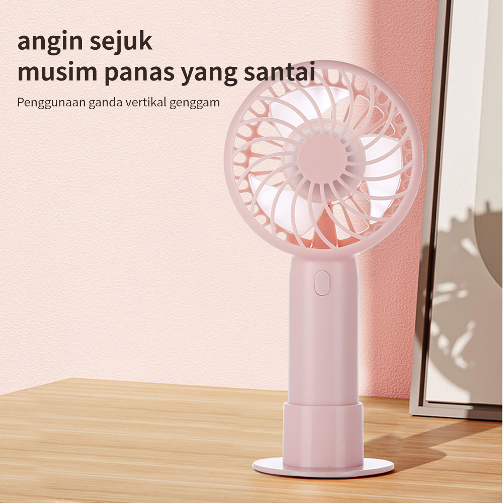 Kipas Angin Mini Portable Rechargeable Fan 3-Speed Kipas Angin Genggam Bisa Phone Stand