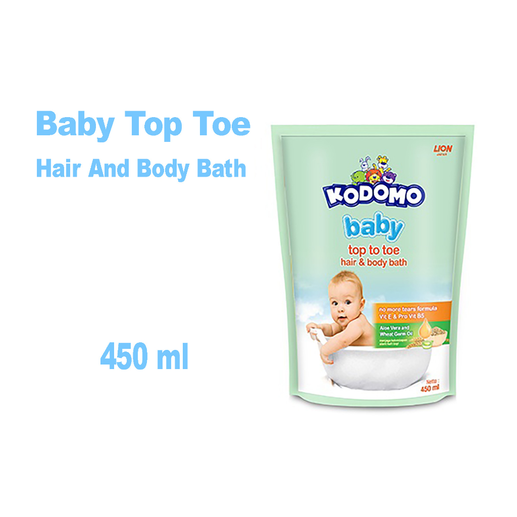 Kodomo Baby Top To Toe Hair And Body Bath Refill 450ml - Sabun Mandi Cair Bayi