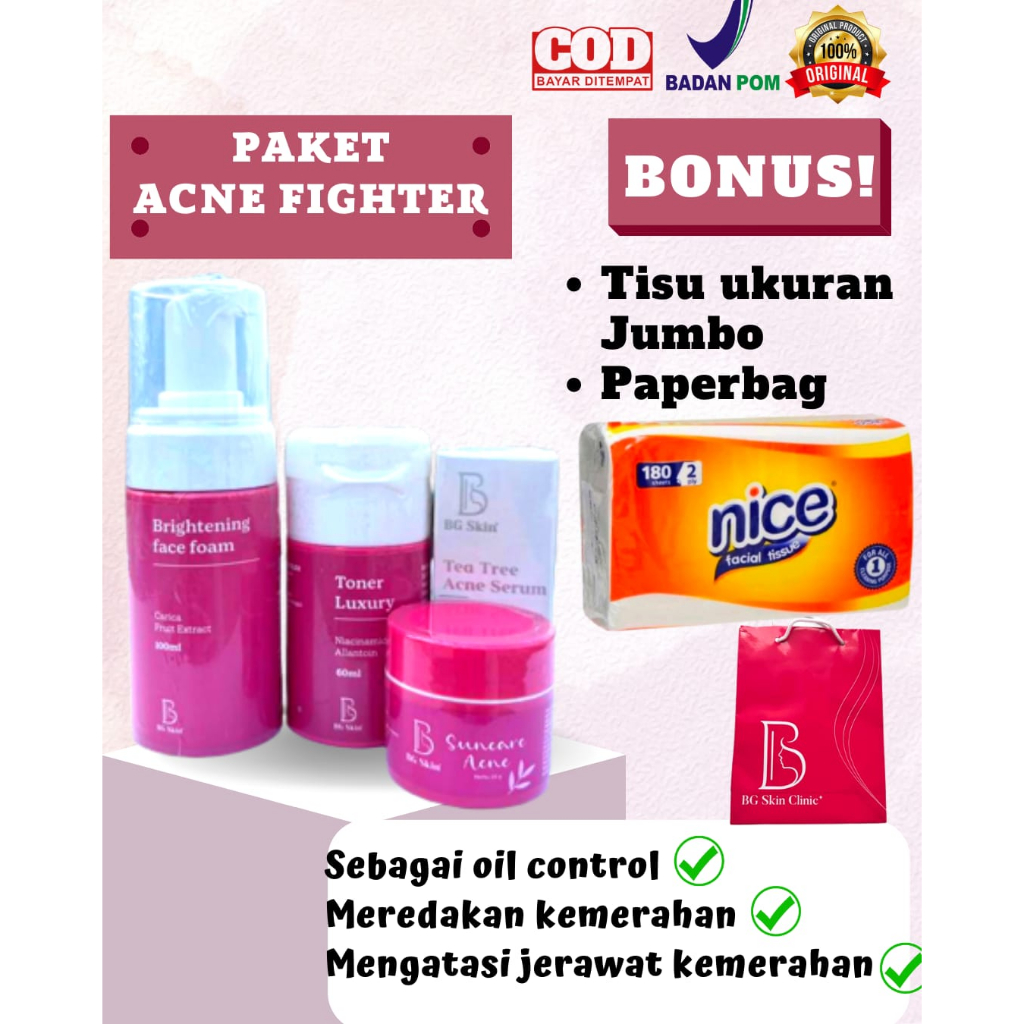 BG SKIN Beauty Glow Paket BG Paket ACNE FIGHTER Untuk BUMIL & BUSUI