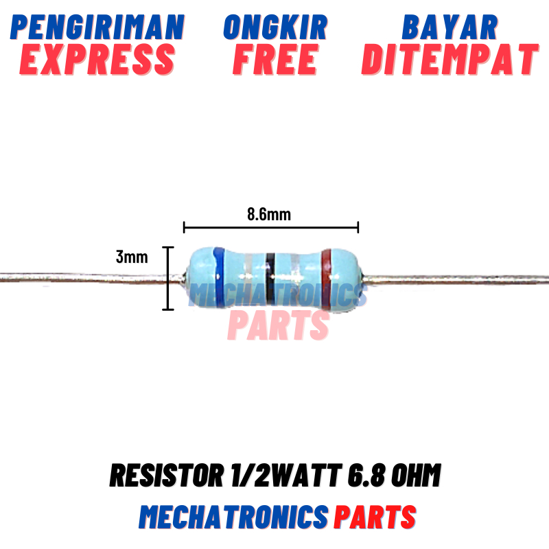 [PAS-9514] RESISTOR 1/2WATT 6.8 OHM