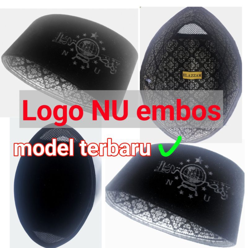 songkok logo NU model embos, songkok NU, peci logo NU, peci logo NU model emobos atau laser.