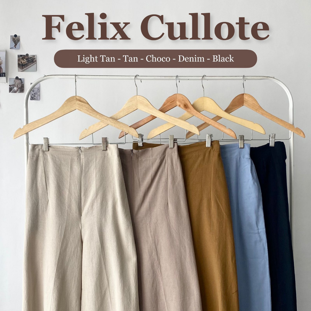 Felix Highwaist Cullote | Celana Panjang Highwaist Basic Bahan Linen [YEPPUOUTFIT]