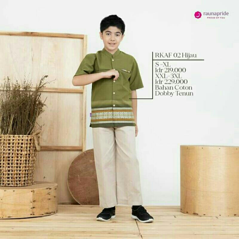 BAJU STELAN KOKO ANAK RKAF 02 HIJAU BY RAUNA