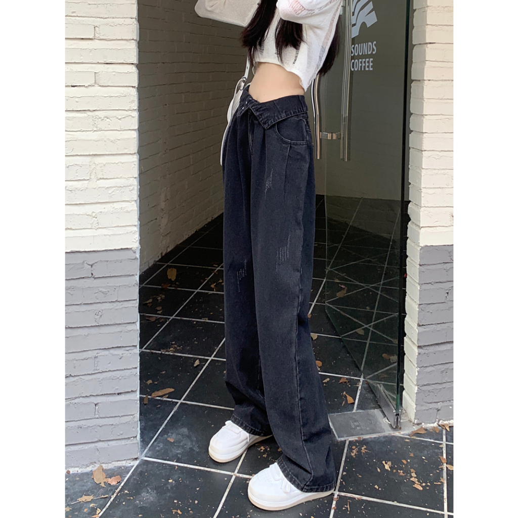 celana jeans hitam wanita highwaist vintage import celana jeans wanita kekinian kulot korean style boyfriend jeans