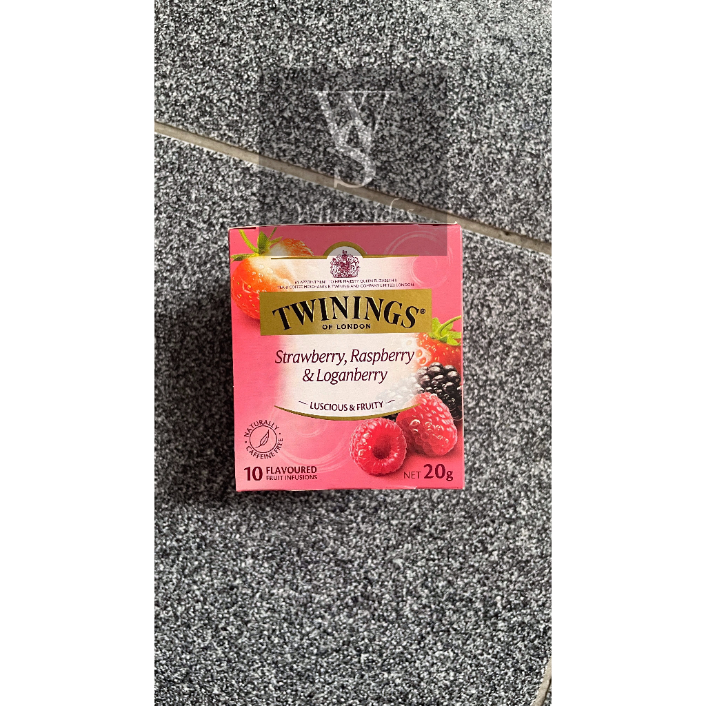 

Strawberry Raspberry & Loganberry - 10 Tea Bags Twinnings Twinings Australian Afternoon Pure Camomile Spearmint Spiced Apple Honey Vanilla Chai Cranberry & Pomegranate Darjeeling English Breakfast Extra Strong Pure Green Tea Jasmine Mint Lemon Twist