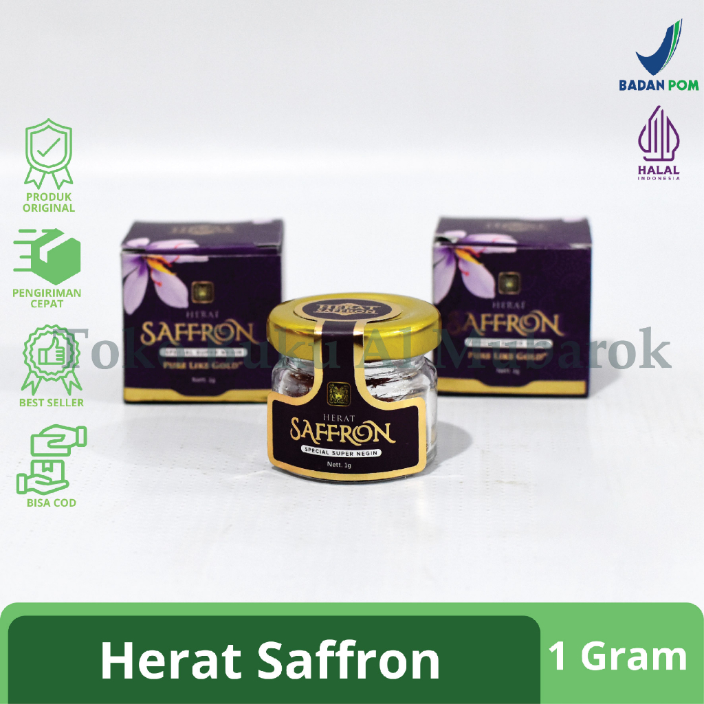 

Safron Kering Herat Saffron Super Negin 1gr 100% Original Terbaik Di Dunia Obat Sakit Kolik, Penghilang Bekas Iuka, Anemia, Serangan Jantung, Depresi, Stress, Anti Kanker, Kolesterol, Melancarkan Aliran Darah Khasmir Afganistan Grade Aa 1 Gr Asli 100%