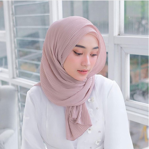 Hijab Pashmina Plisket Mercy - Kerudung Pashmina Plisket full Lidi Premium - Jilbab Pashmina Plisket Termurah