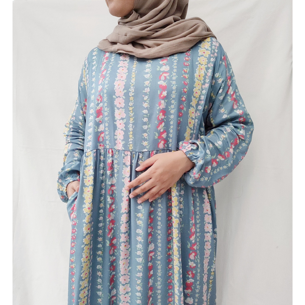 Gamis Menyusui Bukaan Samping Kanan Kiri | Long Dress Hamil Busui Friendly Rayon