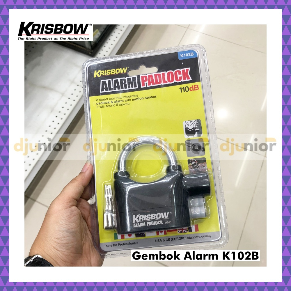 ACE KRISBOW - GEMBOK DENGAN ALARM K101DH / ALARM PADLOCK / GEMBOK KIOS RUKO TOKO WARUNG PAGAR RUMAH PINTU