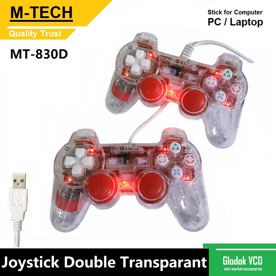 Gamepad Double Getar / Joystick Computer PC/Laptop Transparan M-Tech