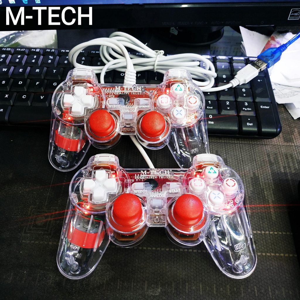 Gamepad Double Getar / Joystick Computer PC/Laptop Transparan M-Tech