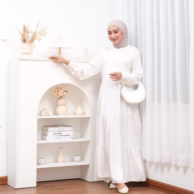 KALEAOUTFIT - RENATA DRESS UMPAK SUSUN ORIGINAL - GAMIS JUMBO MURAH BAHAN RAYON TWILL PREMIUM - BAJU REMAJA KEKINIAN - FASHION MUSLIM WANITA LIMITED EDITION - BISA COD