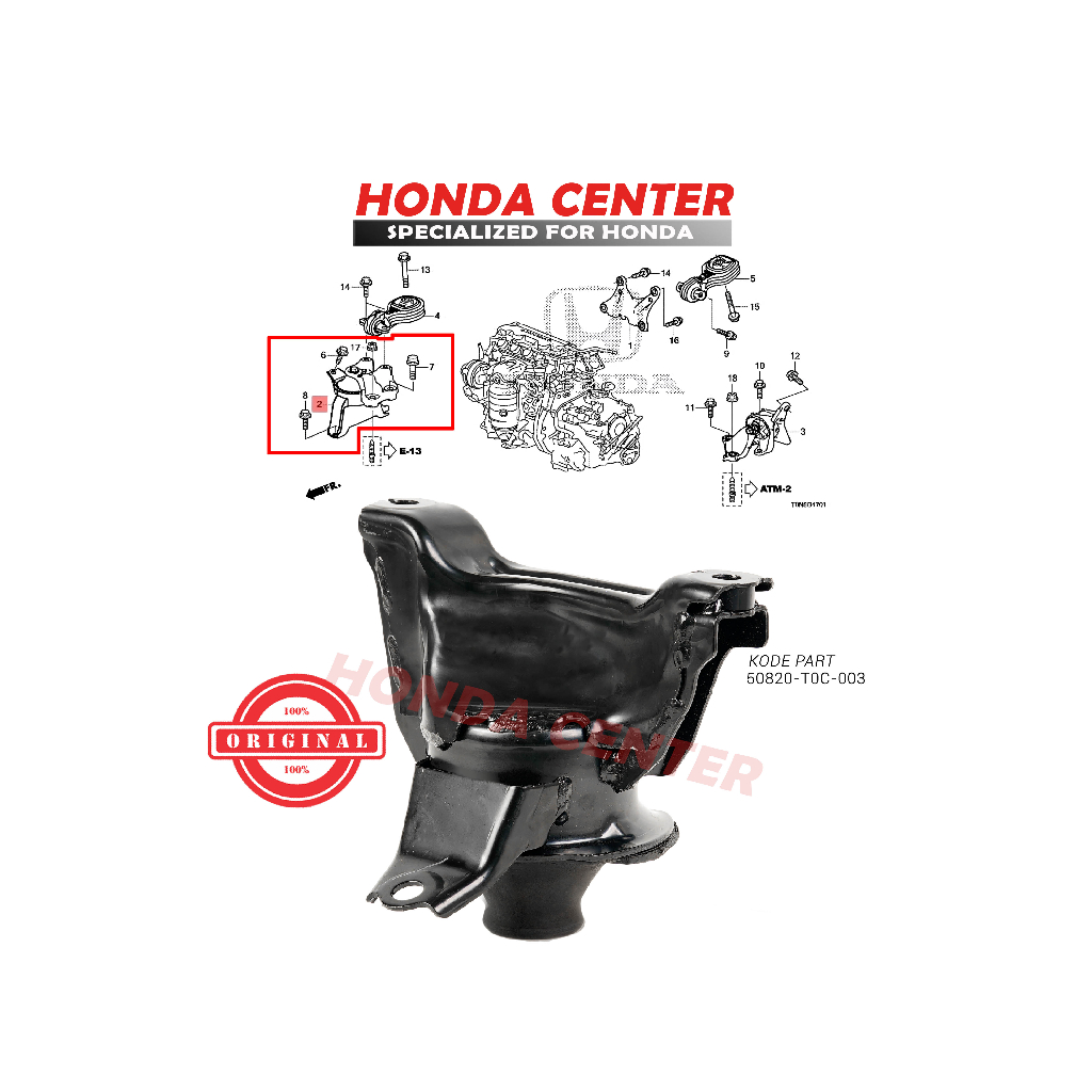 engine mounting gantungan pangkuan kaki mesin kanan honda crv RM gen4 2012 2013 2014 2015 2016 2017 2000cc 2400cc