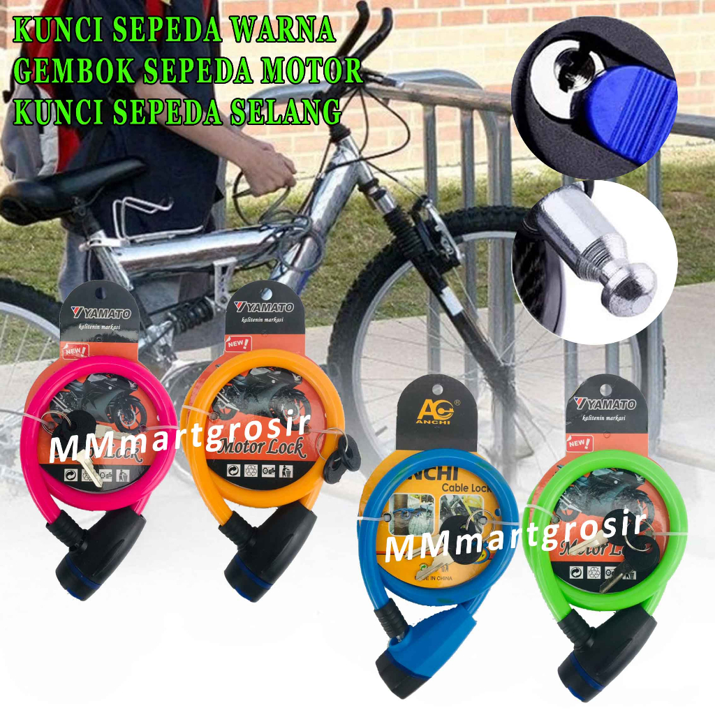 Kunci Sepeda Warna / Gembok Sepeda &amp; Motor / Kunci Sepeda Selang