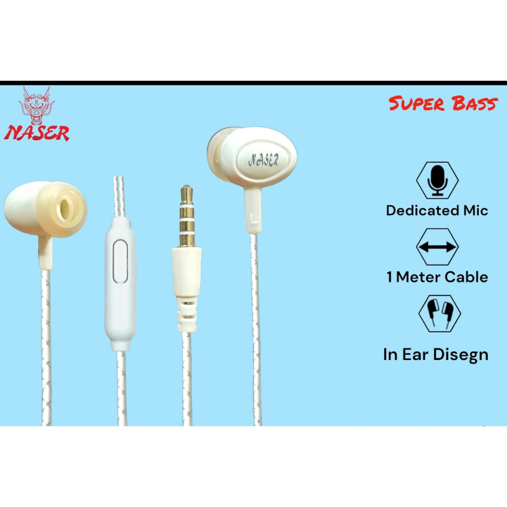 Handsfree  NASER Super Bass /Handsfree/Headset/Earphone Super Bass-High Quality/PRODUK ORIGINAL