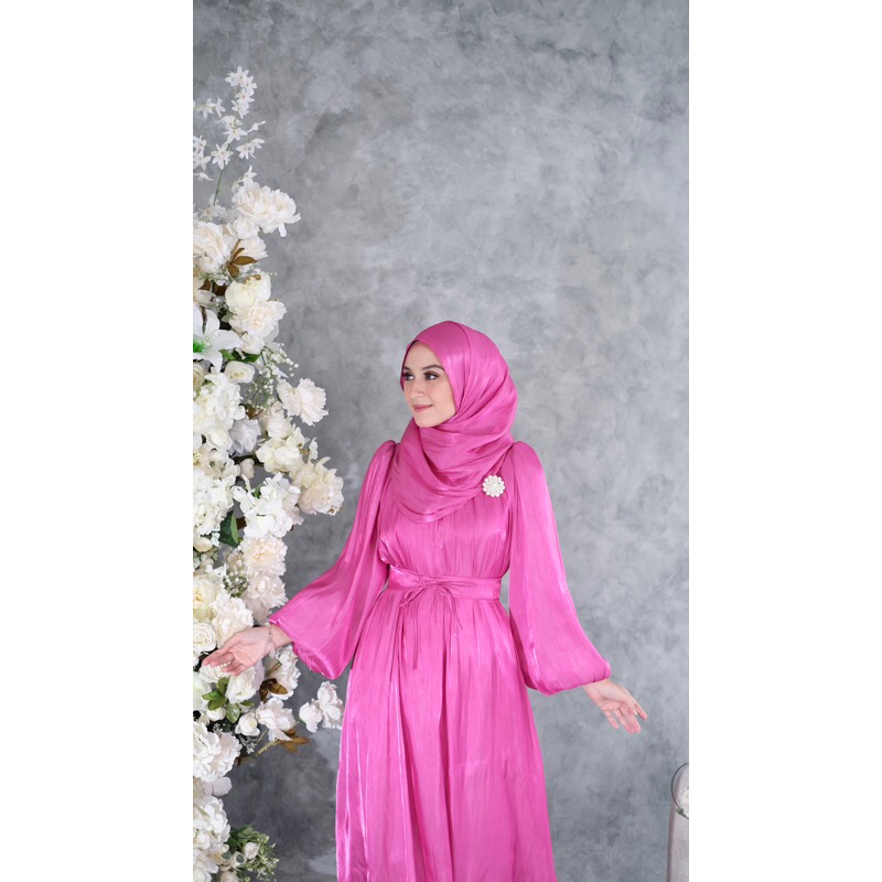 ounadoutfit Gameela Shimmering dress / dress lebaran muslim / dress shimer / hijab shimer / dress pesta / outfit kondangan