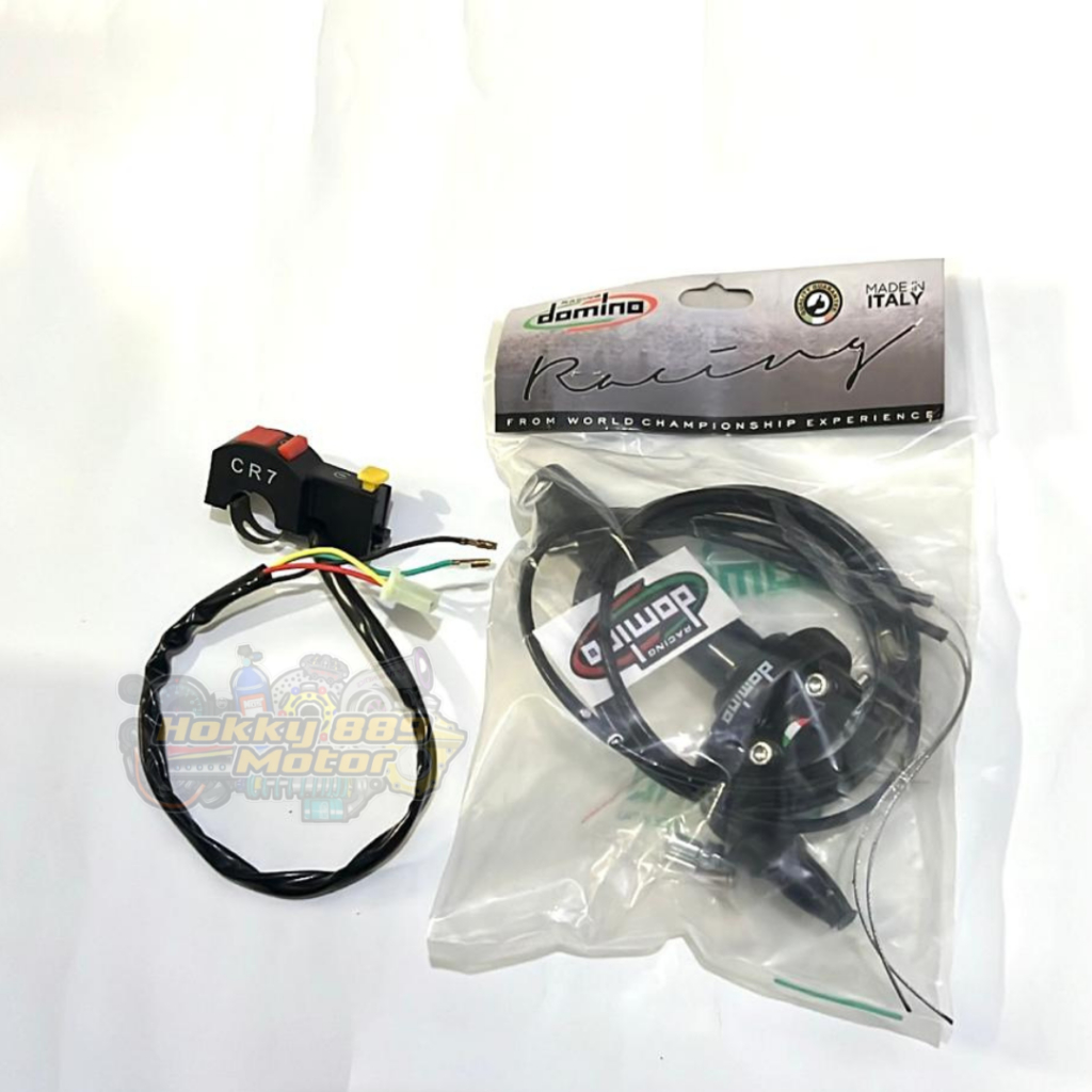 Paket Promo Gas Spontan Domino 2kabel Plus Saklar 3 Fungsi Universal Motor Crf Klx Vixion Bebek Racing