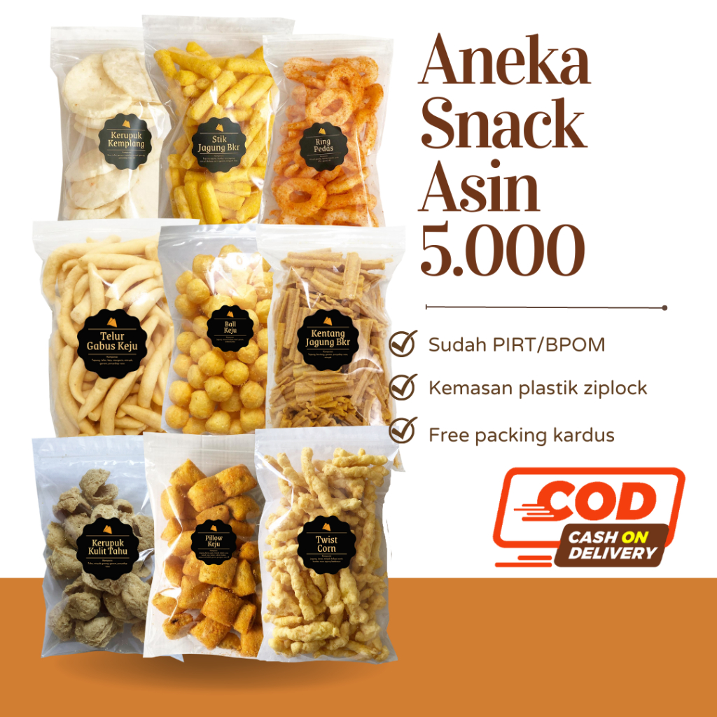 [DELISH SNACKS] Aneka Snack Asin Serba 5rb 5 Ribu / Cemilan Camilan Asin Gurih