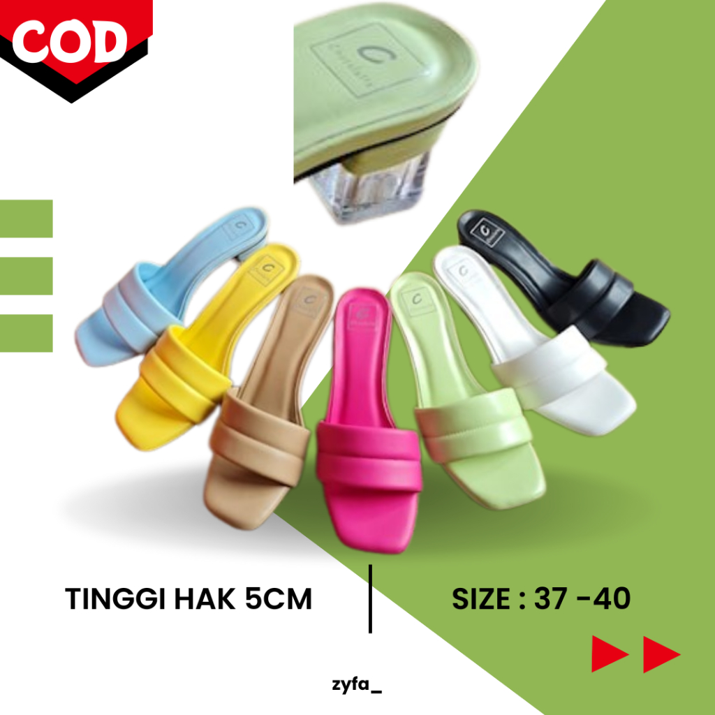 Sandal Hells Wisuda  Kondangan Wanita Hak Kaca Transparant Elegant Simple Tinggi Haihils 5cm Terbaru