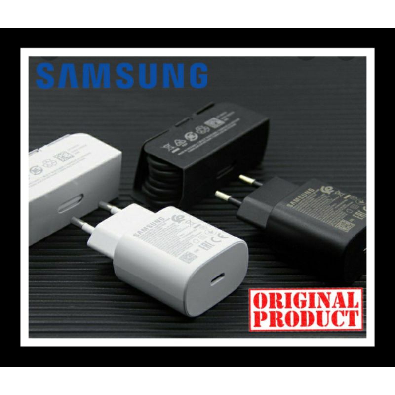(ORIGINAL 100% BERGARANSI) Charger adapter samsung original 25W 25 WATT TYPE C to TYPE C TIPE C Superfascharging Note 10 plus S20 S21 A70 A72 A80 M23 M51 A51 A50 A71 A90 S8 S9 S10 Note 8 9 10 20 ultra Superfastcharging