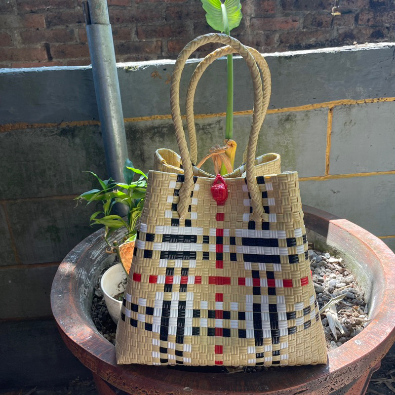 Terbaru Tote Bag Wanita Jali Modern Mischa Handle Pendek - Stok Terbatas