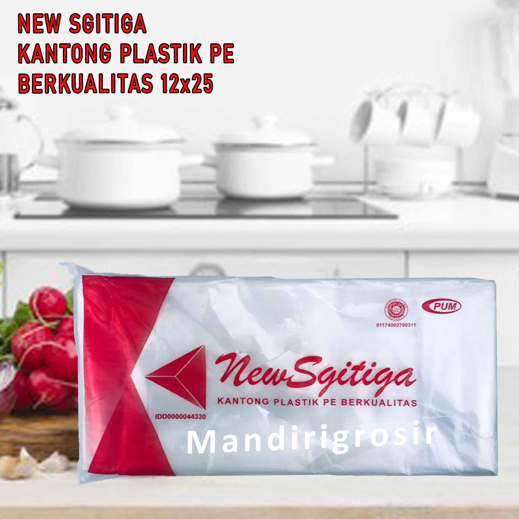 Kantong Plastik PE * New Sgitiga * Plastik Tranparan * Uk.12x25