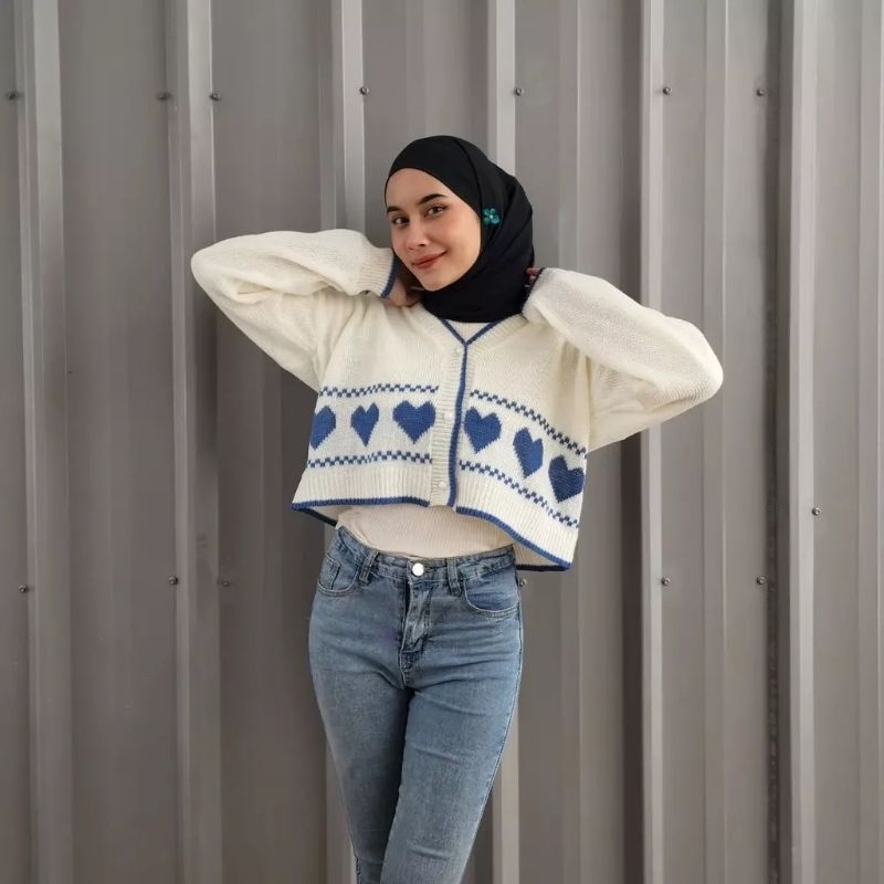 OUTWEAR LOVA CROOPE OUTER | RAJUT CARDIGAN CROP WANITA TRENDY MURAH | CARDIGAN RAJUT KANCING CROP WANITA