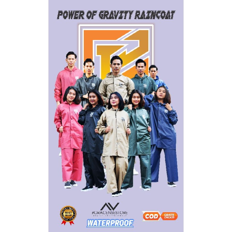 Jas Hujan PONCO Awet , Gravity Raincoat, Mantel Kelelawar tebal elastis dan anti rembes bahan PVC