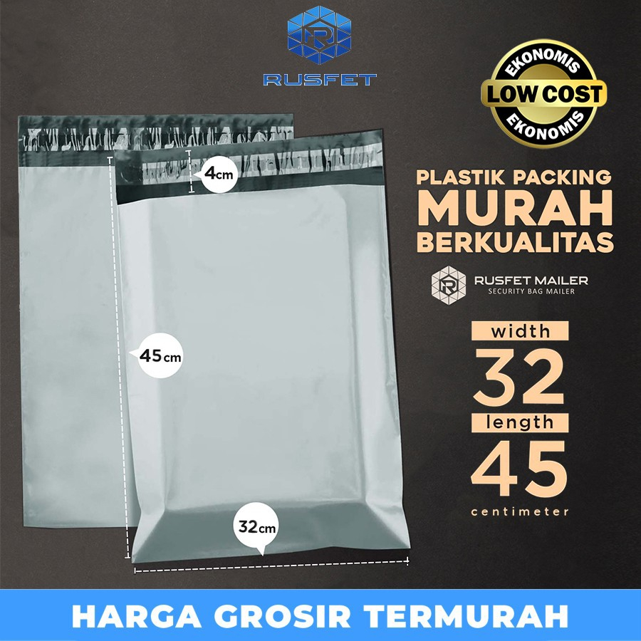 

Plastik Polymailer Pack LOW COST GRAY Amplop Polimailer Rusfet 32x45cm