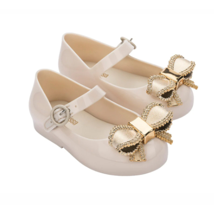Sepatu Flat Anak Mini Melissa Sweet Love IV BB Beige/Gold