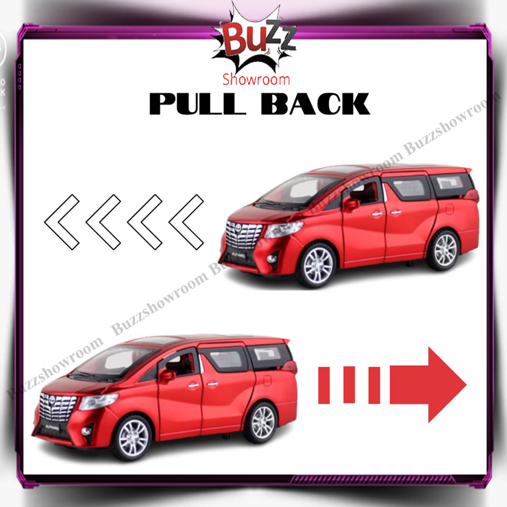 Die Cast Alphard 1:32 Pull Back Bisa Buka Pintu Miniatur Mobil Metal