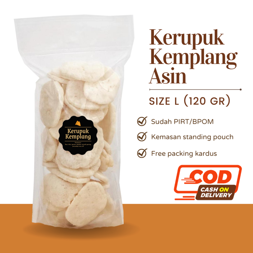 [DELISH SNACKS] Kerupuk Kemplang (L) 120gr / Krupuk Palembang Ikan / Snack Cemilan Asin Gurih