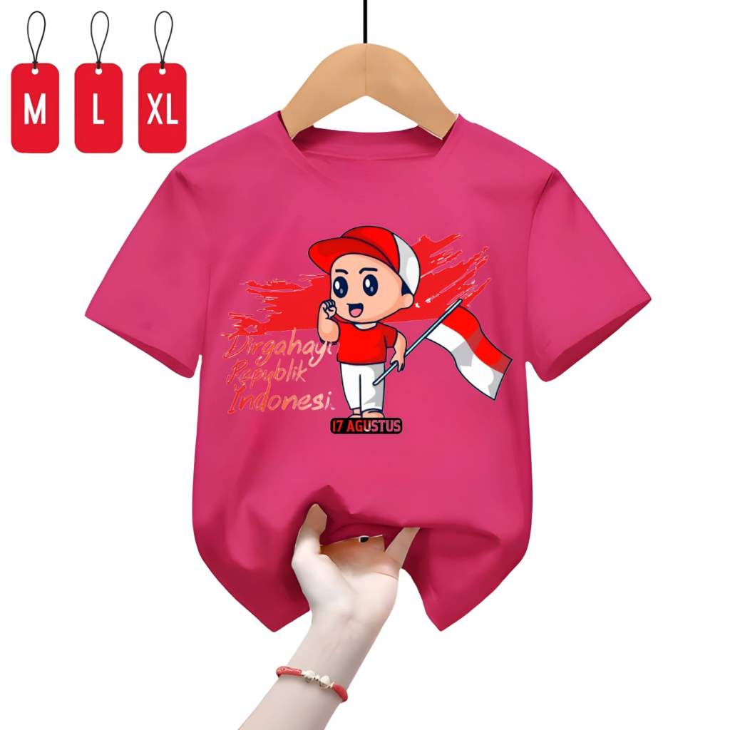 Kaos Baju Anak Dirgahayu 17 Agustus M,L,XL