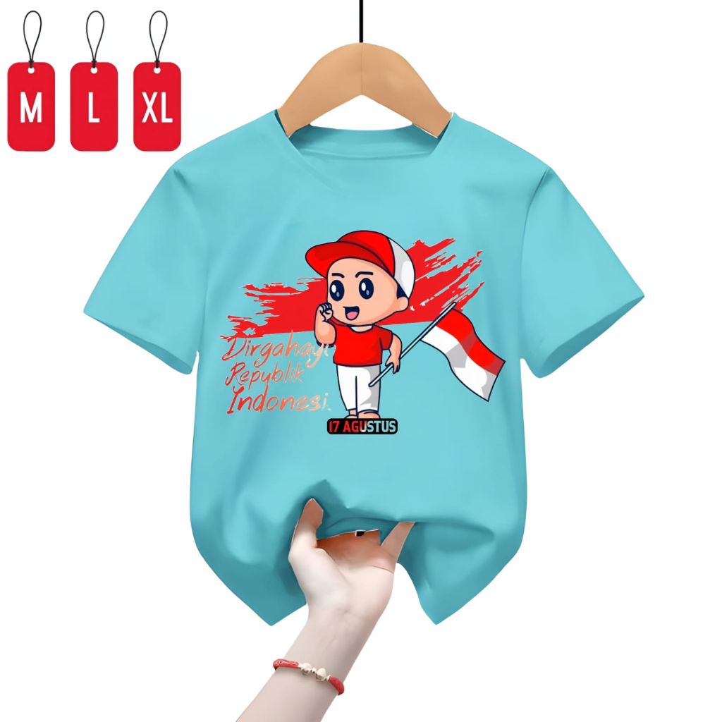 Kaos Baju Anak Dirgahayu 17 Agustus M,L,XL
